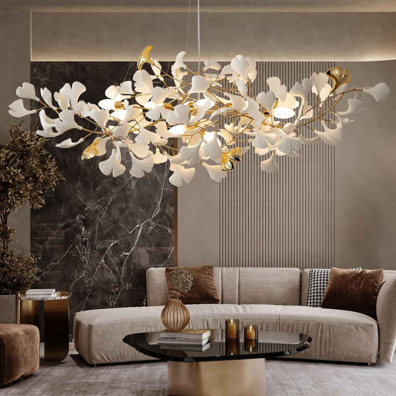 Mercer41 Ceramic Ginkgo Leaf Khadizah 10 - Light L59 Inch